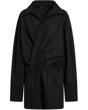 Balenciaga Shirt-Style Mini Dress - Black