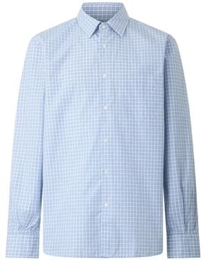 Aspesi Sedici Check-Print Long-Sleeve Shirt - Blue