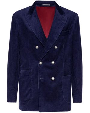 Brunello Cucinelli Sophisticated Deconstructed Jacket For - Blue