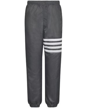 Thom Browne Four-Bar Stripe-Detail Track Trousers - Grey