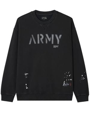 Izzue Paint-Splatter Logo-Print Sweatshirt - Black