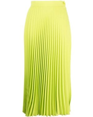 MM6 by Maison Margiela Pleated Crepe Midi Skirt - Yellow