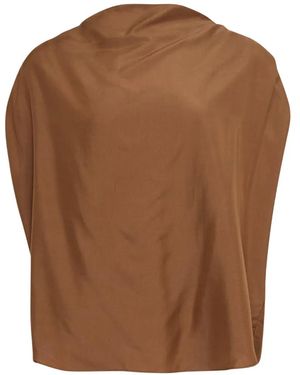 The Loom Asymmetric Tuck Top - Brown