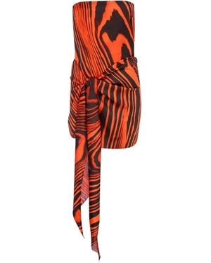 David Koma Minikleid mit Zebra-Print - Rot