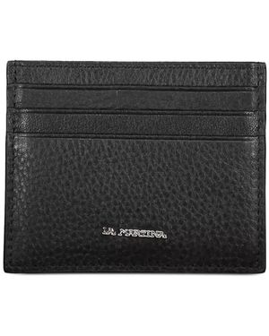 La Martina Logo-Plaque Leather Card Holder - Black