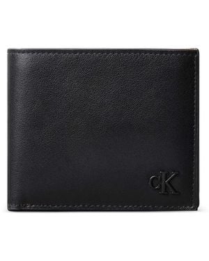 Calvin Klein Portafoglio Bi-Fold Con Logo Goffrato - Nero