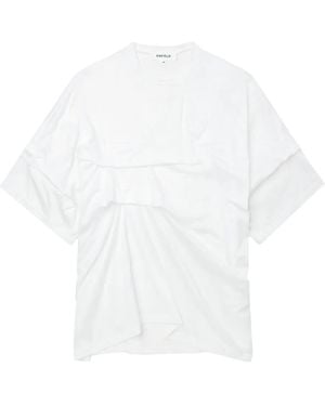 Enfold Draped-Details T-Shirt - White