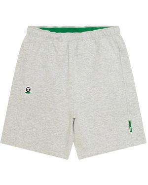 Aape By A Bathing Ape Embroidered-Logo Shorts - White