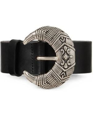 Ba&sh Bandy Engraved-Buckle Belt - Black