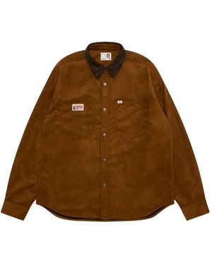 Aape By A Bathing Ape College Corduroy-Collar Shirt - Brown