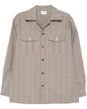 Drole de Monsieur Check-Pattern Overshirt - Grey