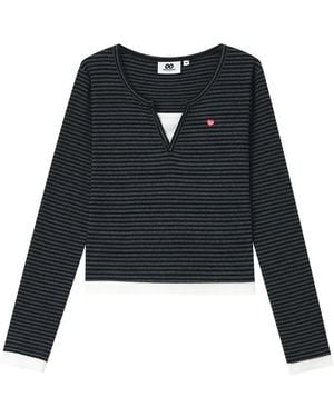 Chocoolate Striped Long-Sleeve T-Shirt - Black