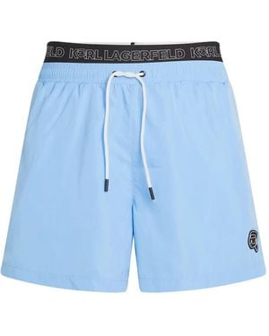 KARL LAGERFELD Ikon Swim Shorts - Blue