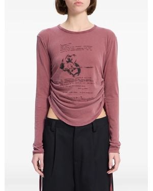 Ann Demeulemeester T-Shirt Mit Grafischem Print - Rot
