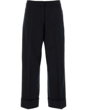 Soeur Pressed-Crease Turn-Up Pants - Black
