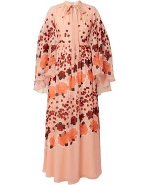 Erdem Maxikleid Aus Seide - Rot