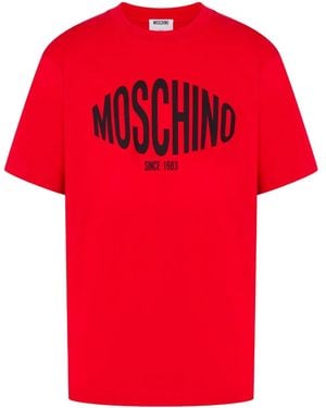 Moschino Logo-Print Cotton T-Shirt - Red