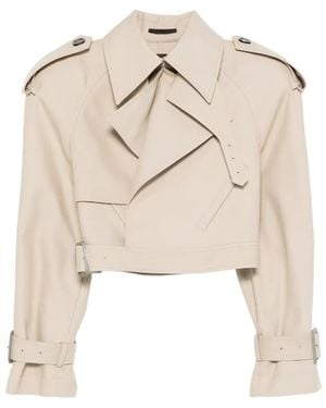Wardrobe NYC Drill Buckle Fastening Trench Jacket - Natural