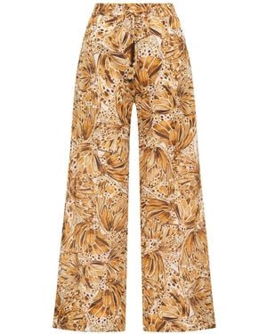 Maliparmi Butterfly-Print Trousers - Natural