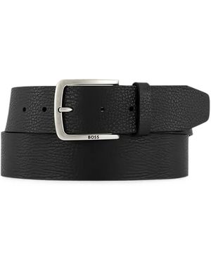 BOSS Gürtel Aus Gekörntem Leder - Schwarz