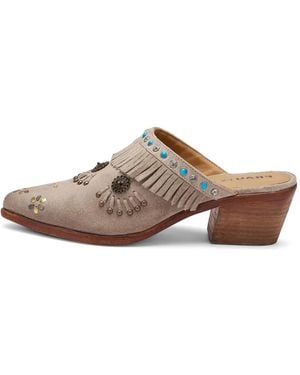 Frau Fringed Stud-Embellished Mules - Brown