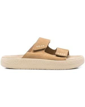 Veja Etna Double-Strap Suede Sandals - White