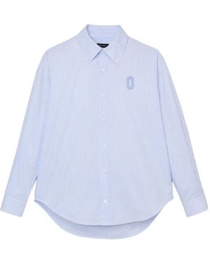 Marc Jacobs Gestreiftes Hemd Mit Logo-Stickerei - Blau