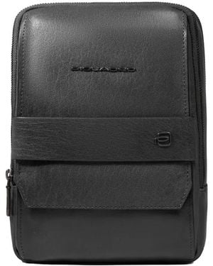 Piquadro Leather Crossbody Bag - Black