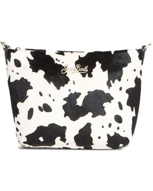 Mc2 Saint Barth Aline Clutch mit Kuh-Print - Schwarz