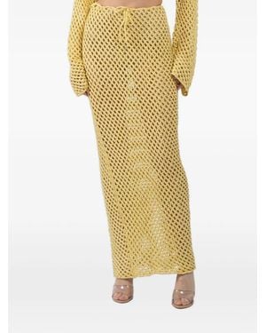 Bananhot Magen Open-Knit Skirt - Yellow