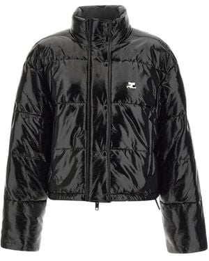 Courreges Quilted Stand-collar Puffer Jacket - ブラック