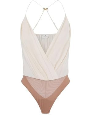 Elisabetta Franchi V-Neck Draped Body - White