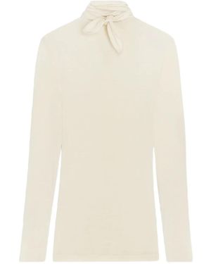 Lemaire T-Shirt Met Gestrikte Hals - Wit