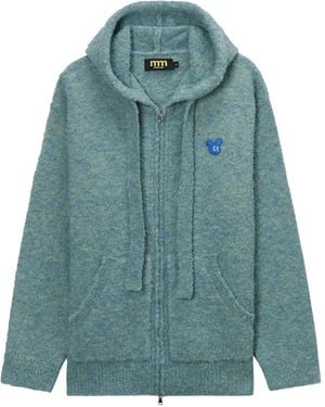 Mini Cream Zip-Fastening Hoodie - Blue