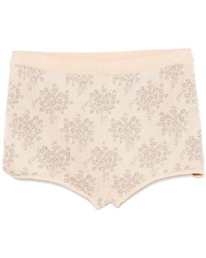 Fendi Bouquet-Jacquard Shorts - Natural