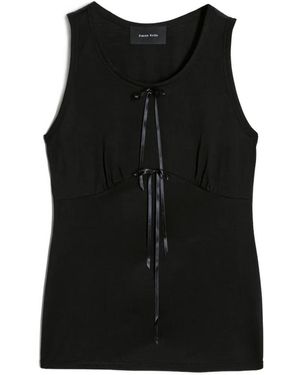 Simone Rocha Top Con Fiocco - Nero