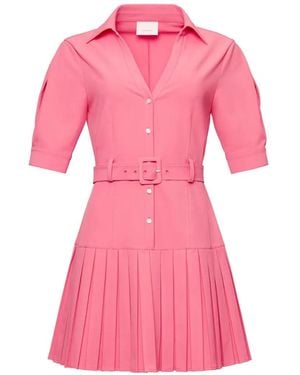 Cinq À Sept Moriah Pleated Belted Mini Dress - Pink