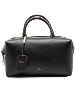 Max Mara Holdallm Leather Tote Bag - Black