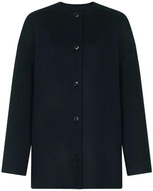 Loulou de Saison Dunne Lds Collarless Drop-Shoulder Coat - Blue