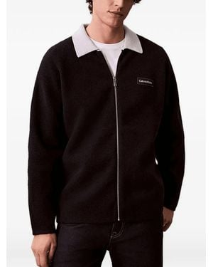 Calvin Klein Cardigan À Col Pointu - Black