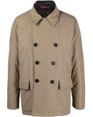 Fay Padded Double-Breasted Jacket - Natural