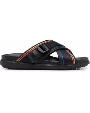Paul Smith Corsini クロスストラップ サンダル - ブラック
