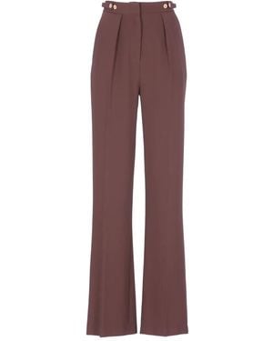 Elisabetta Franchi Wide-Leg High-Waisted Pants - Purple