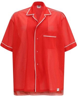 Moschino Contrast-Piping Pocket Shirt - Red