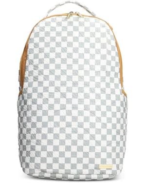 Sprayground Check-Pattern Embossed Backpack - White
