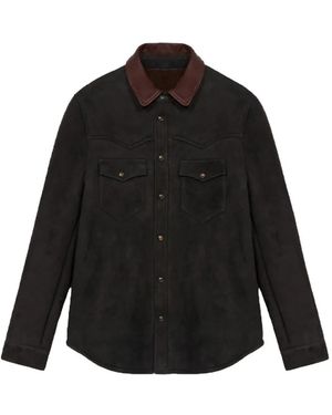Fortela Leather Shirt - Black