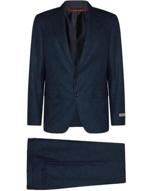 Canali Single-Breasted Wool Suit - Blue