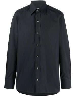Tom Ford Long-Sleeve Pointed-Collar Shirt - Blue