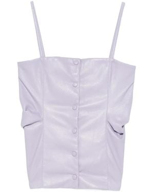 Erika Cavallini Semi Couture Button Strap Blouse - Purple