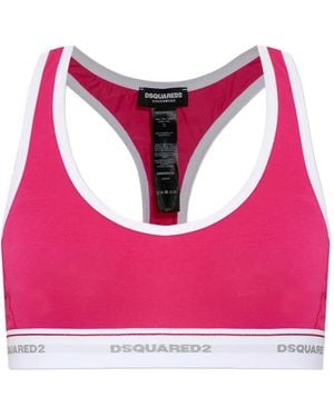 DSquared² Corpiño Con Franja Del Logo - Rosa